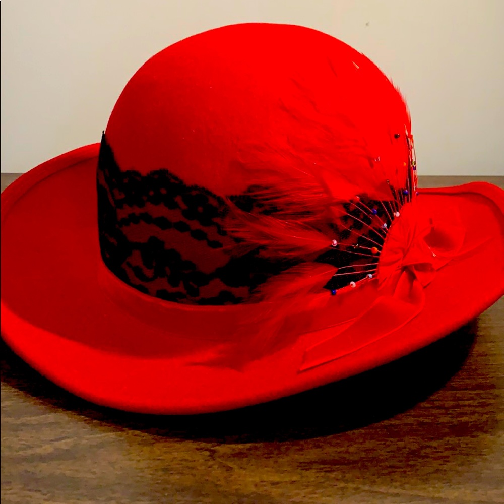 Mr Charles Vintage Red Hat 100% Wool